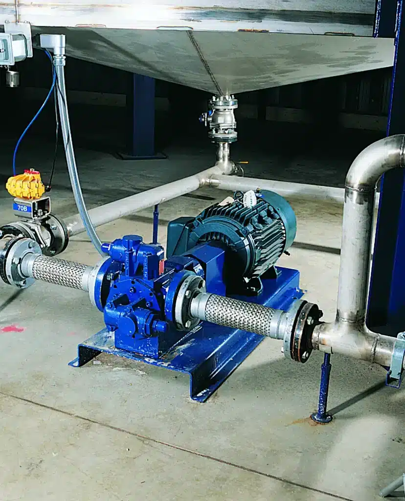 Opstelling met een tandwielpomp