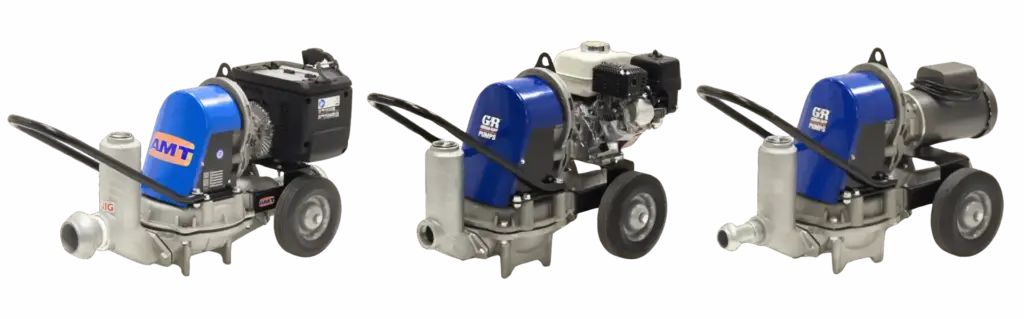 AMT membraan pompen zijn ontworpen voor het verpompen van water, modder, slurry, rioolwater en andere dikke hoog viskeuze vloeistoffen.